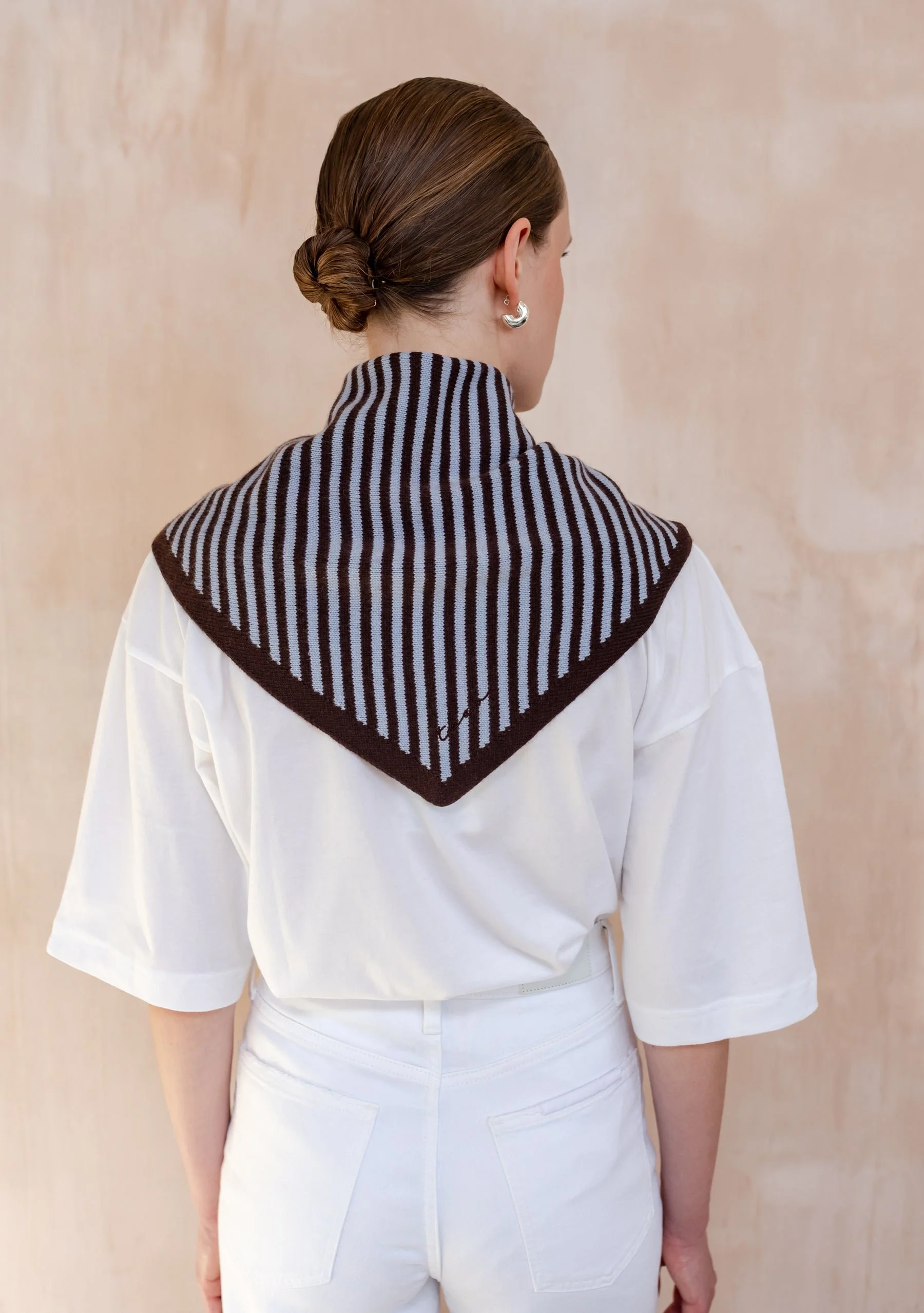 BLUE & BROWN TRIANGLE SCARF