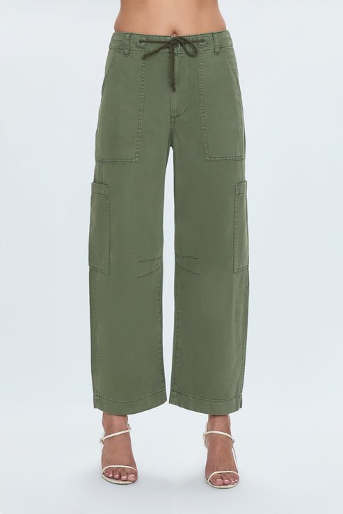 SABRINA CURVED UTILITY PANTS - MEADOW