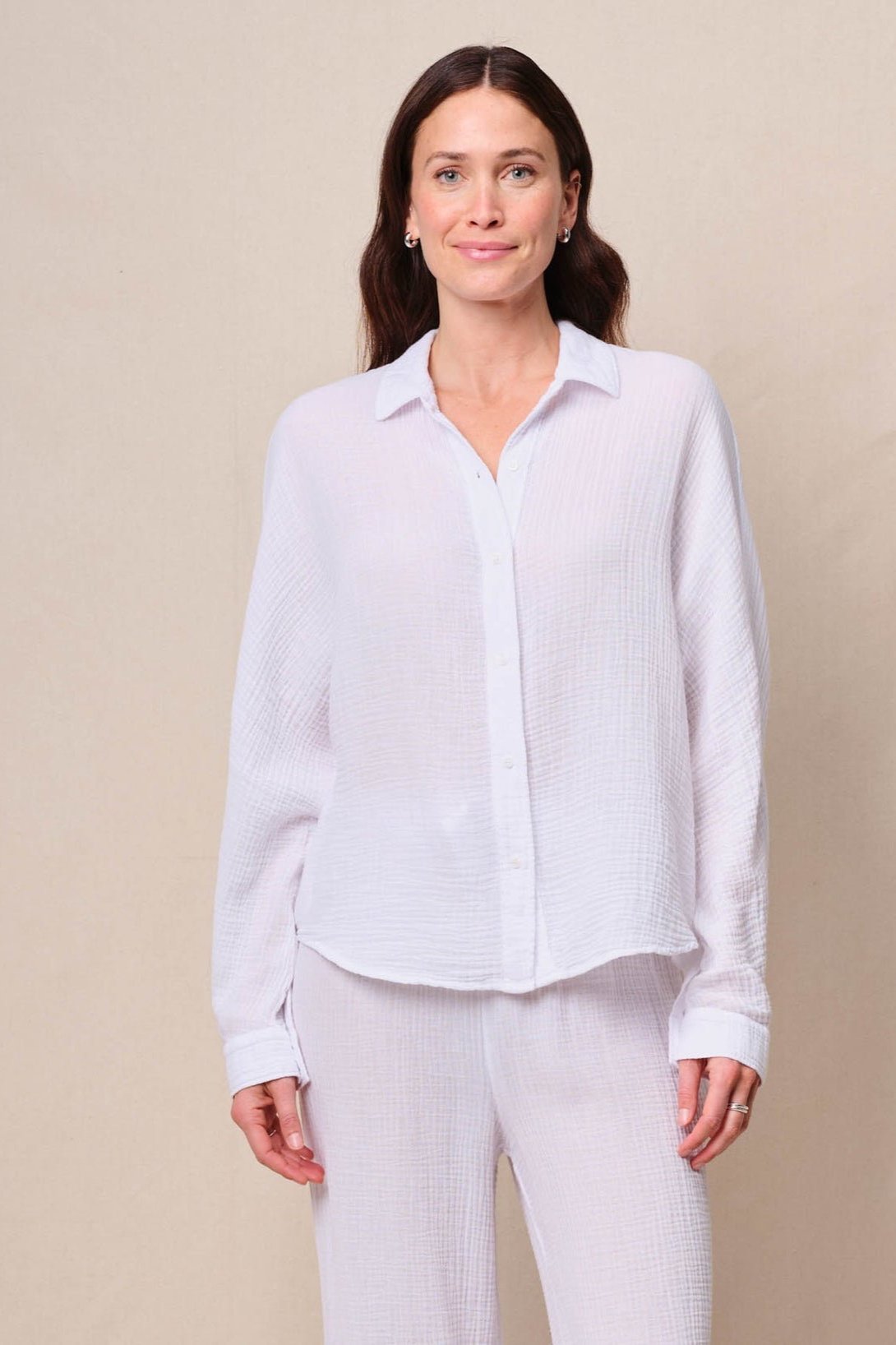 STATESIDE GAUZE SHIRT- WHITE