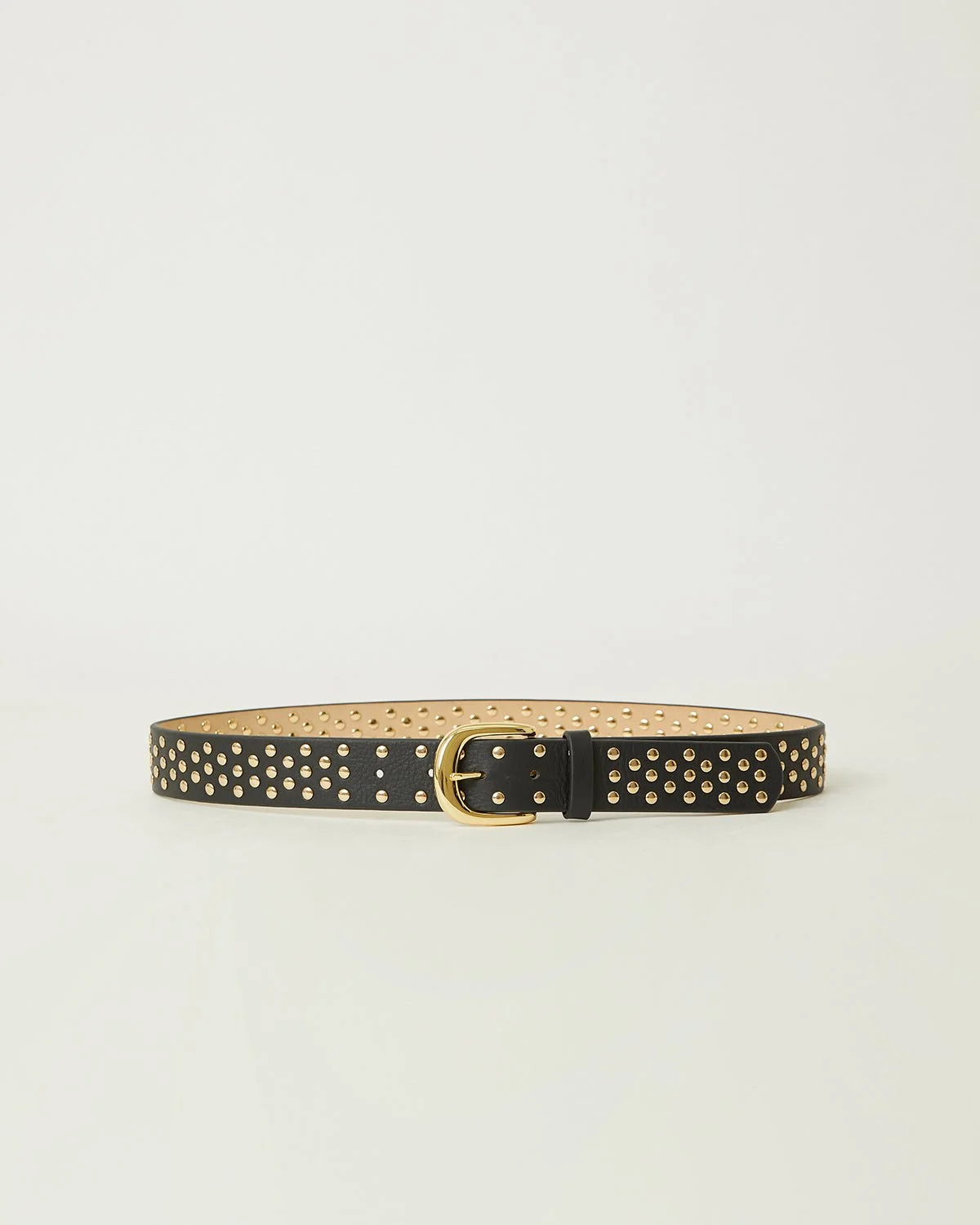 Leather Gold studded Belt IDRIS STUDDED LEATHER BELT | B-low The Belt main image 4