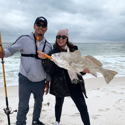 Redfish caught on a land-based Pensacola charter