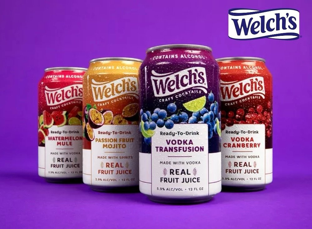 🍹 Summer&rsquo;s just got a whole lot better! Welch&rsquo;s is launching a new line of canned craft cocktails! 🎉🍇

Ready for four amazing flavors? Check out:
1. Vodka Transfusion (Concord Grape juice, ginger, citrus)
2. Vodka Cranberry (Tangy swee