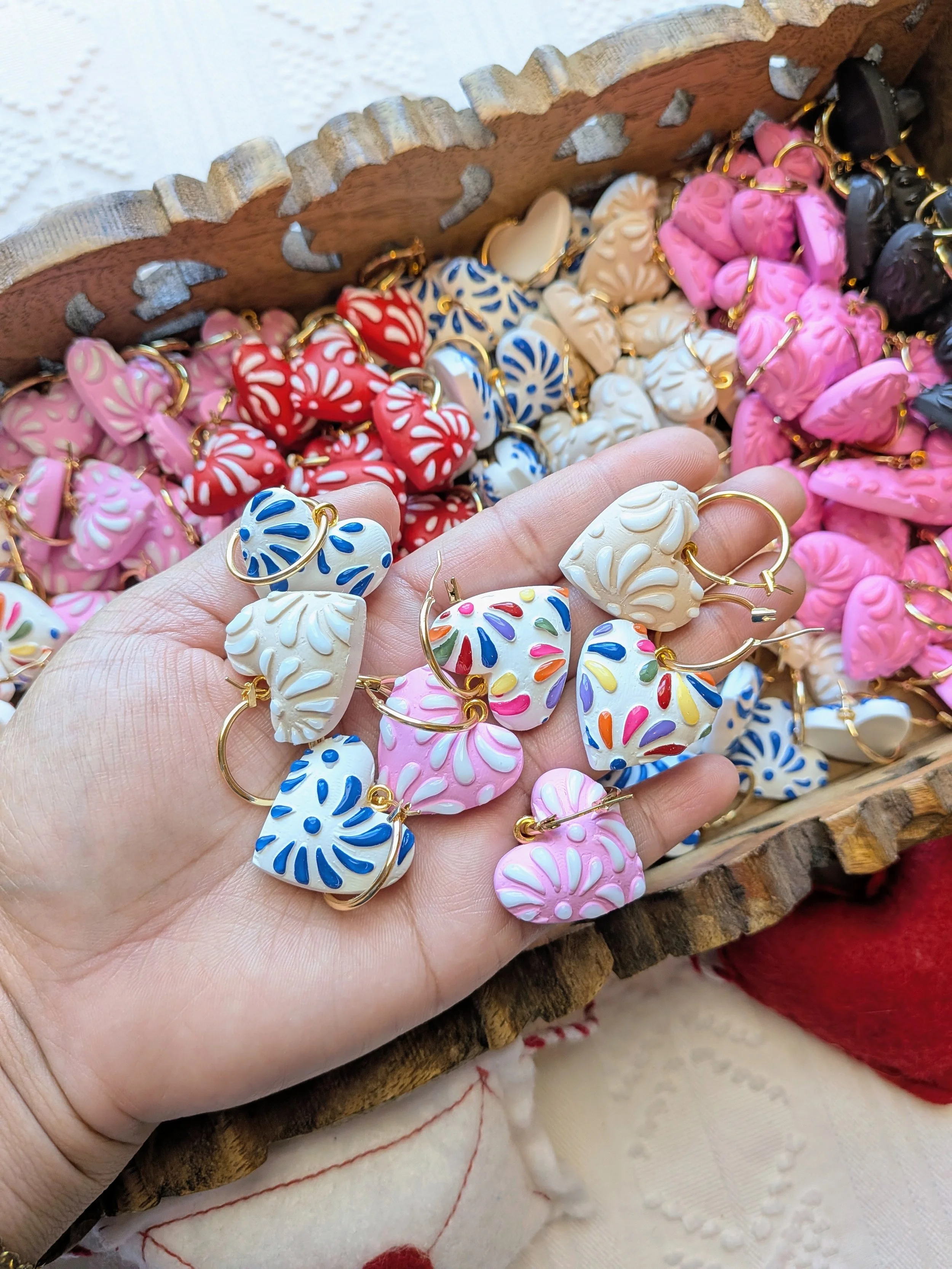 Talavera puffy hearts