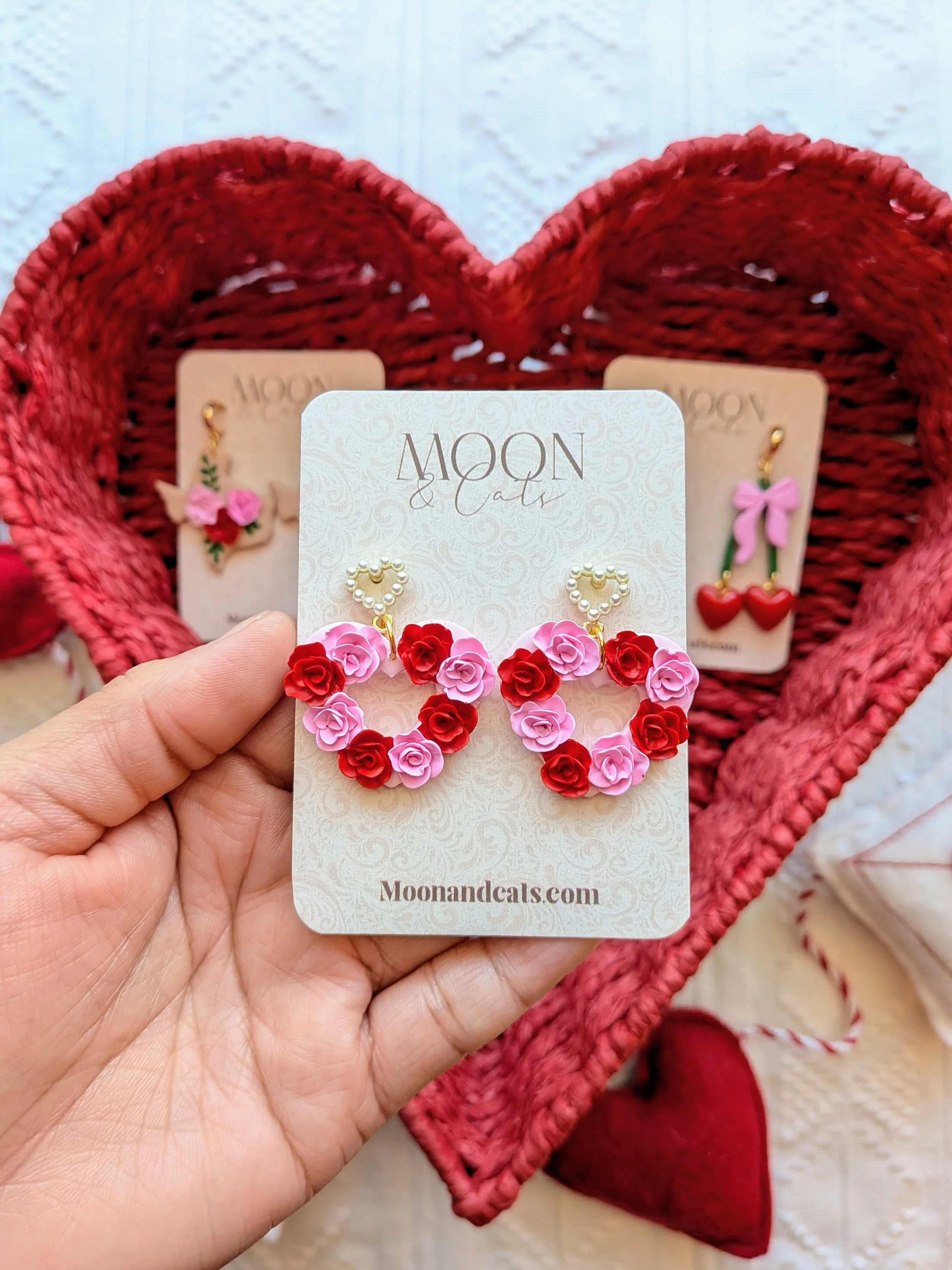 Romantic floral hearts