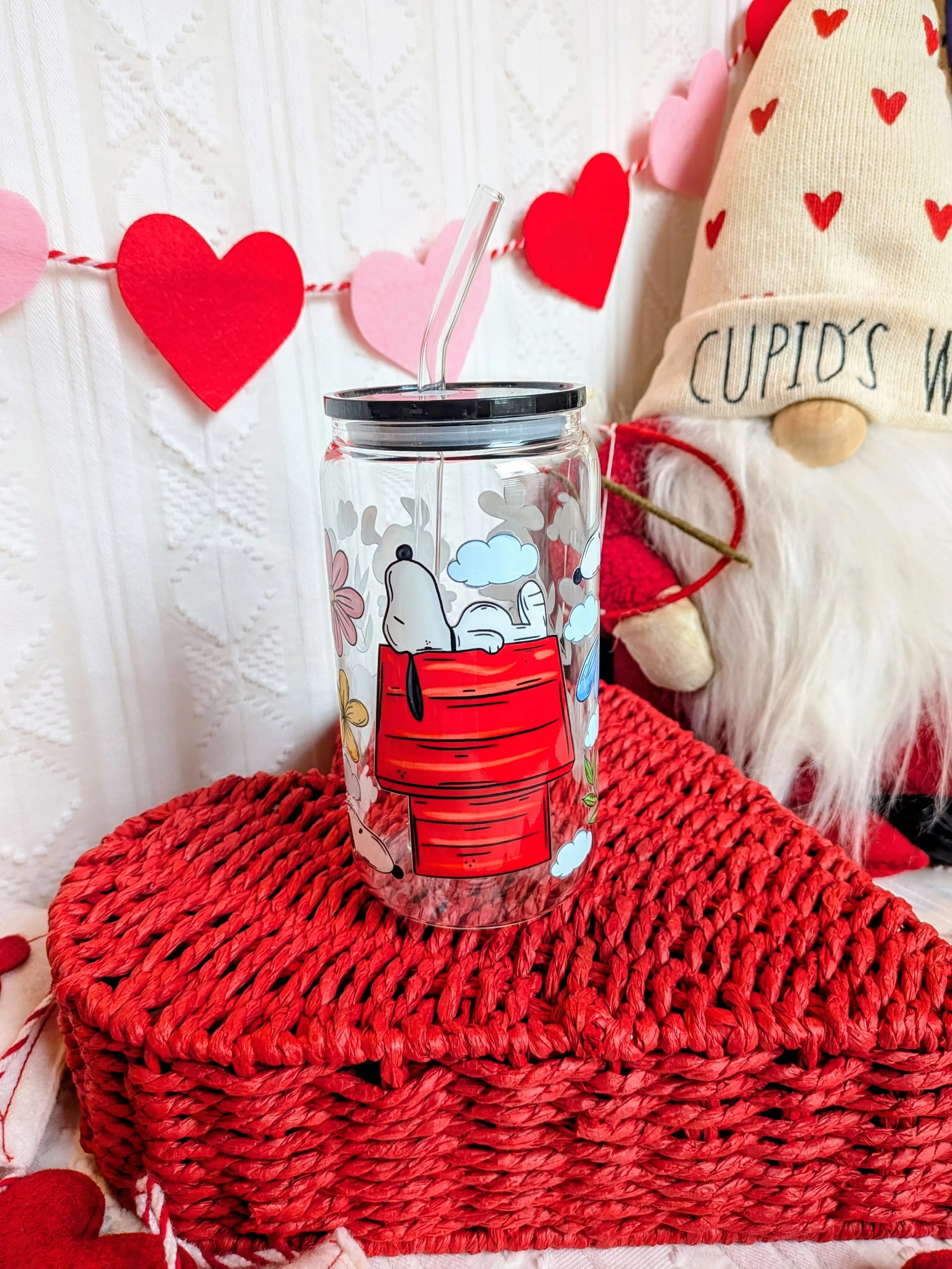 Spring dog house 16oz glass  jar