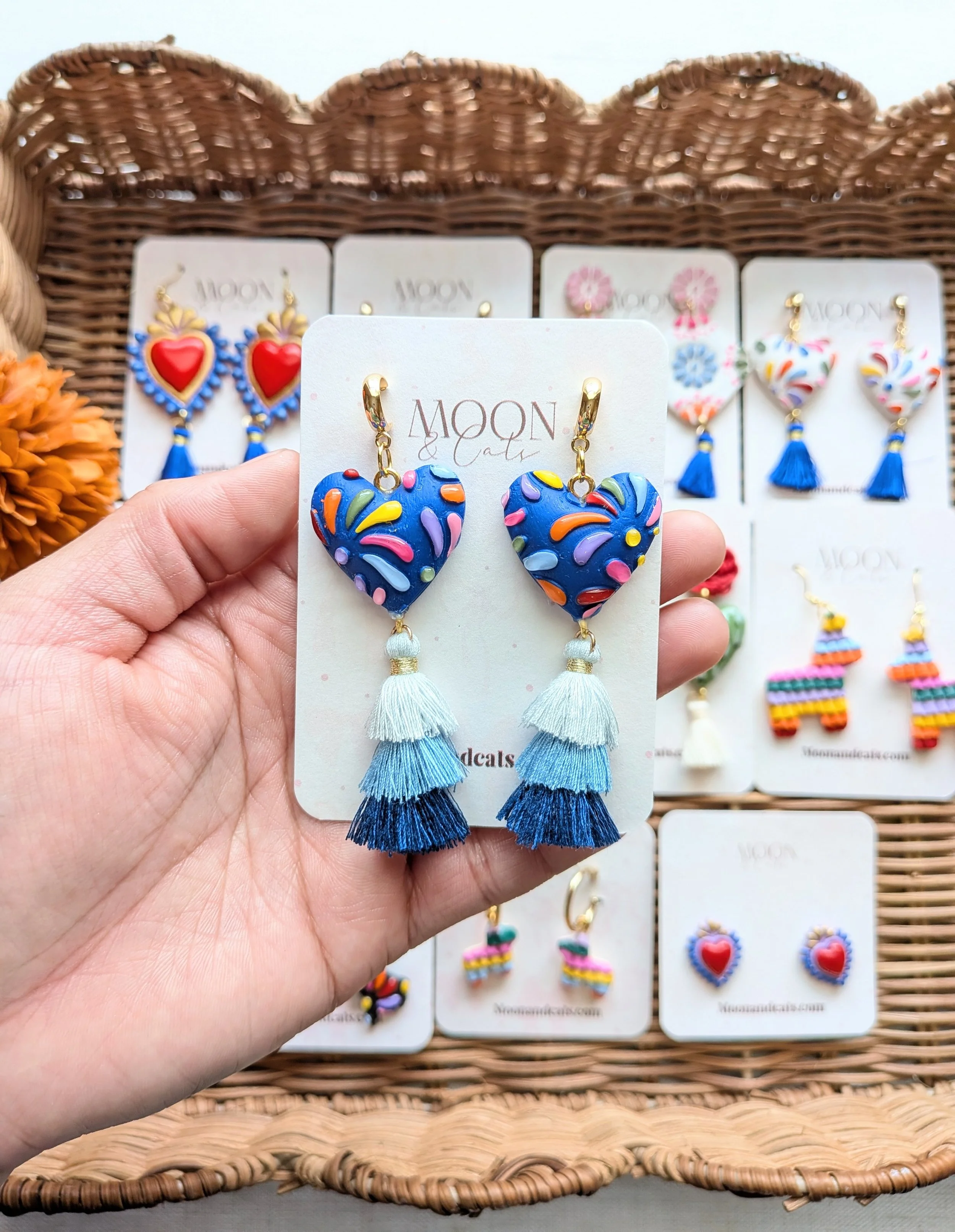 Frida talavera hearts w/tassels