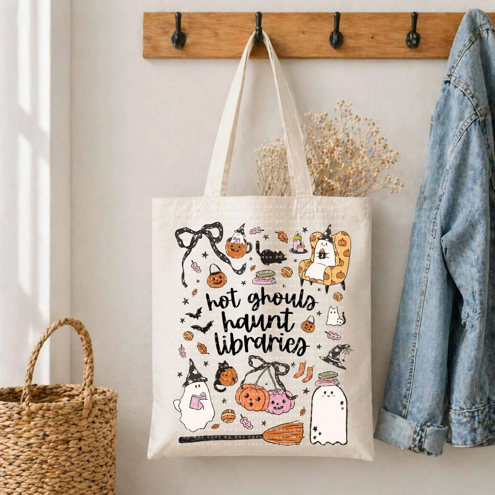 Hot girls haunt libraries tote bag