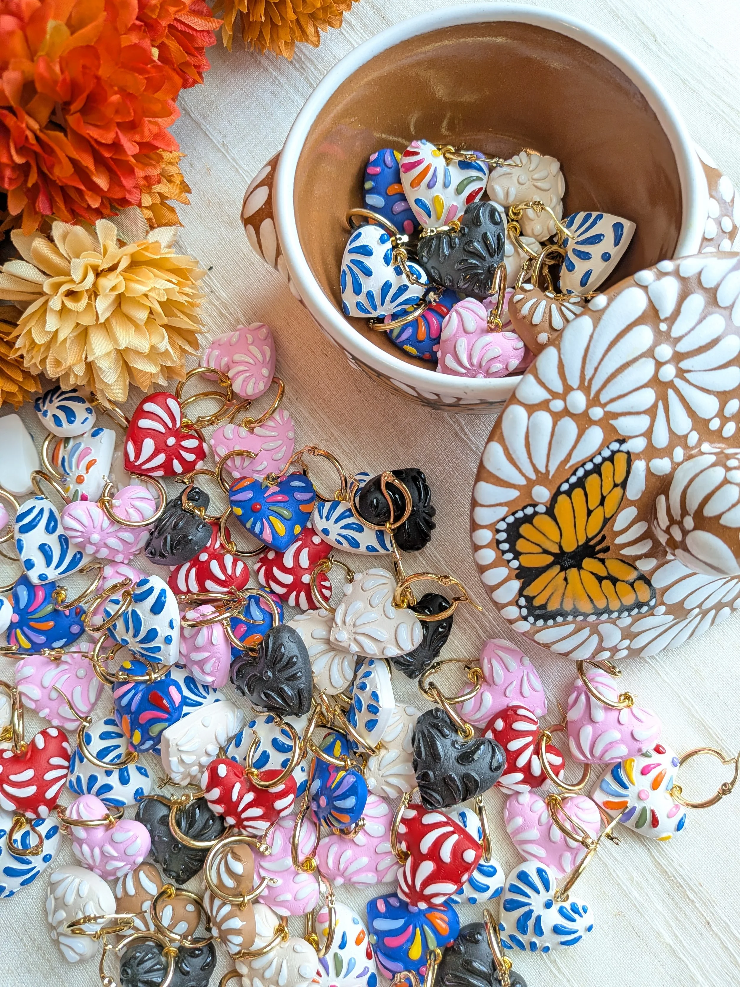 Talavera puffy hearts