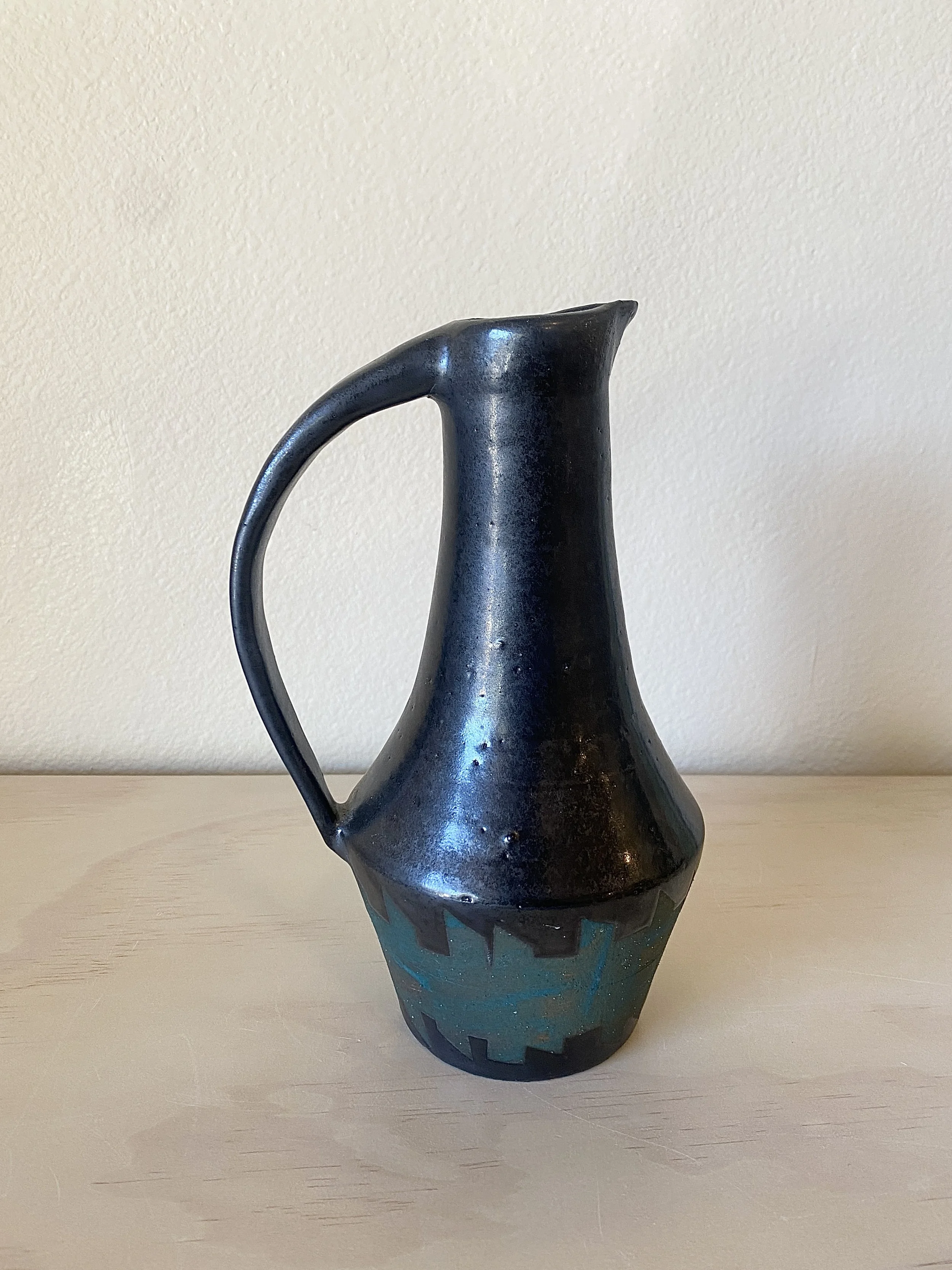 Black Ceramic Pitcher