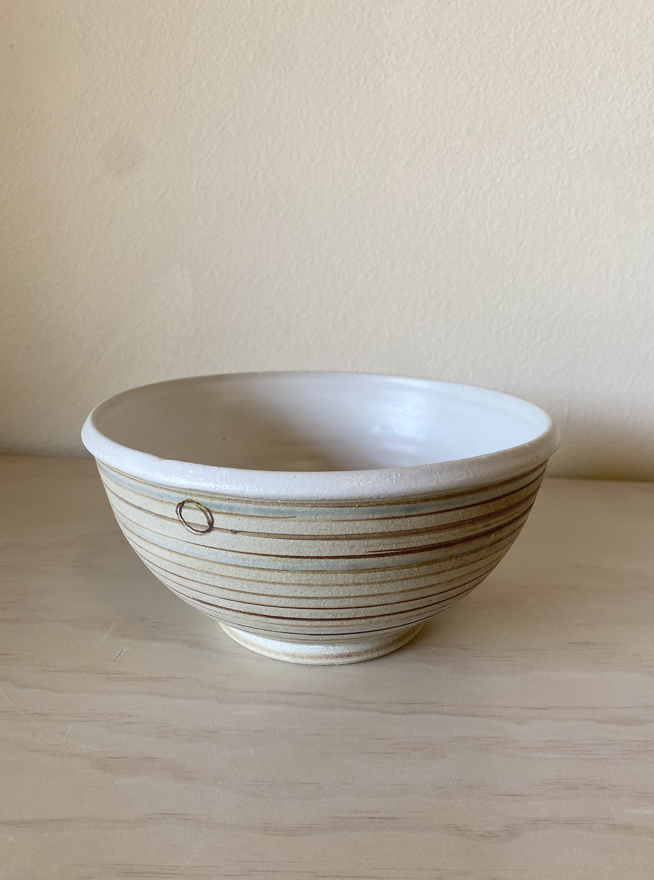 White Bowl with Stripes