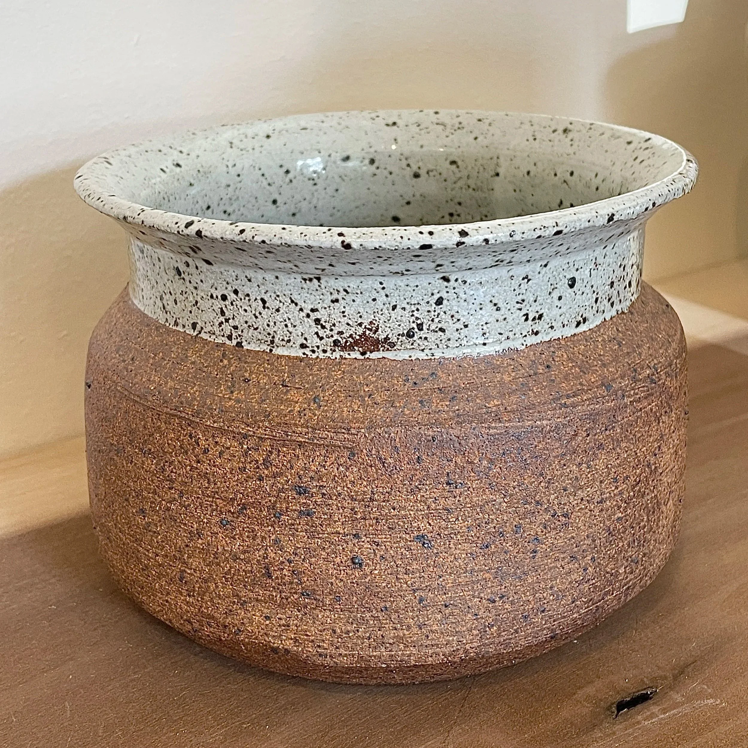 Flared Rim Stoneware Jar