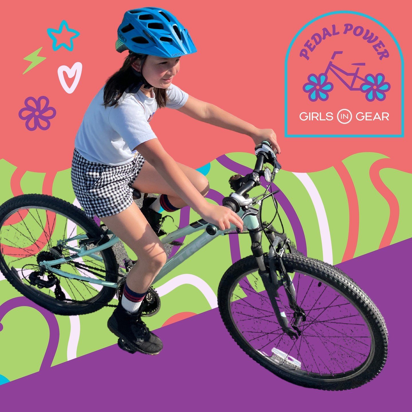 This bike month, pedal for a purpose. 🚲 Support our Pedal Power campaign and help more girls gain confidence and determination that extends far beyond the bike. Donate at girlsingear.org/pedalpower!