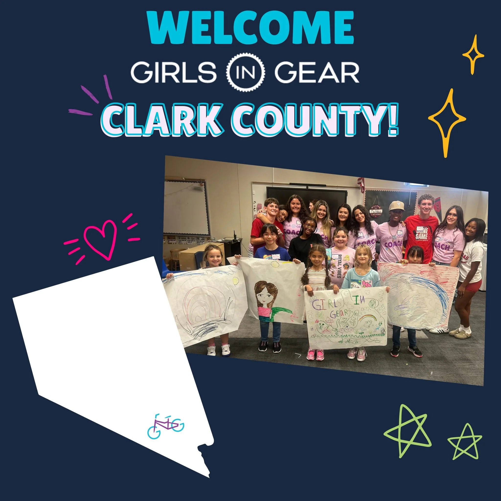 Welcome, Clark County, to Girls in Gear. We&rsquo;re so excited to see girls in Nevada grow stronger, braver, and bolder through biking! Learn more and get involved at girlsingear.org/southwest.