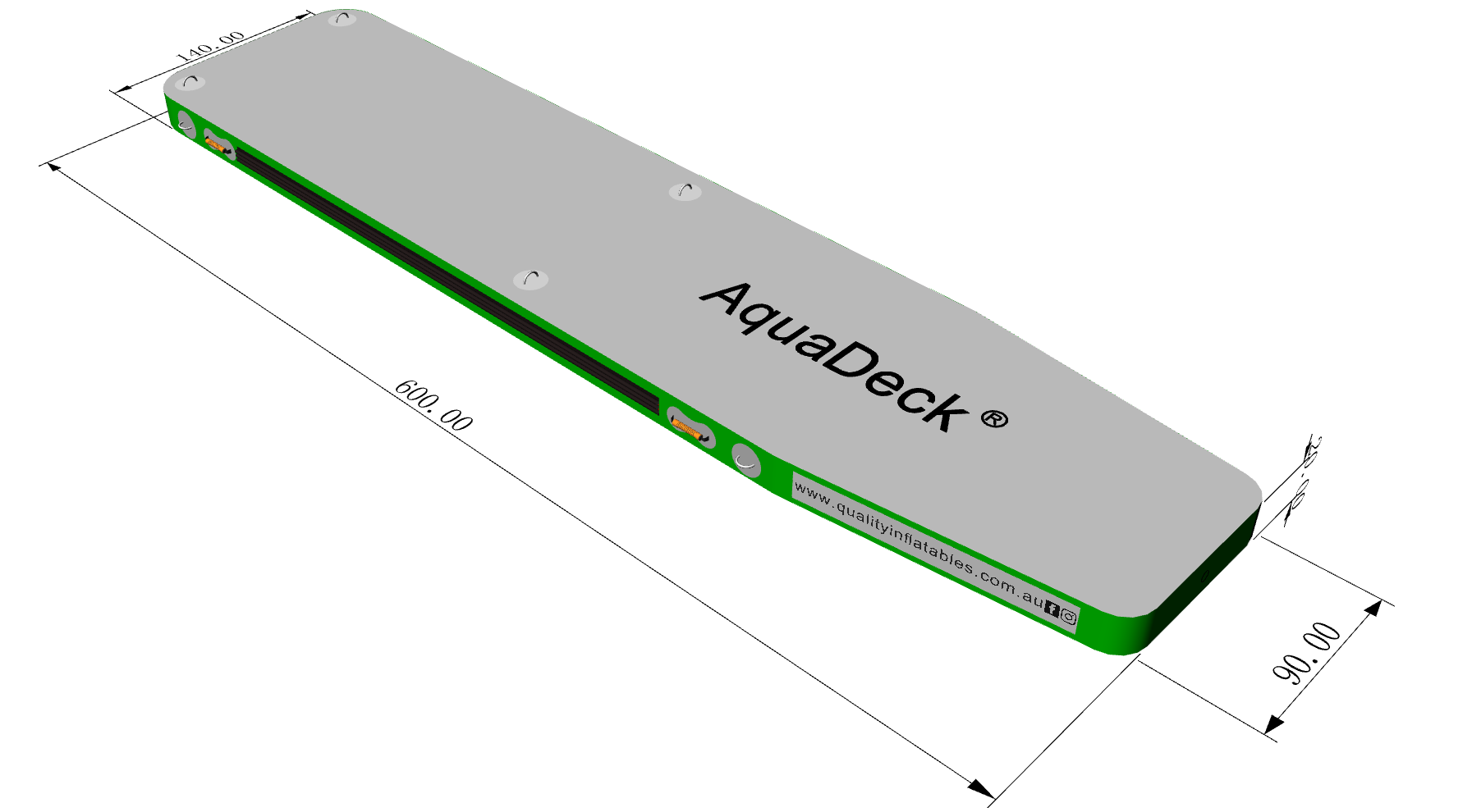 inflatable straight dock — AquaDeck
