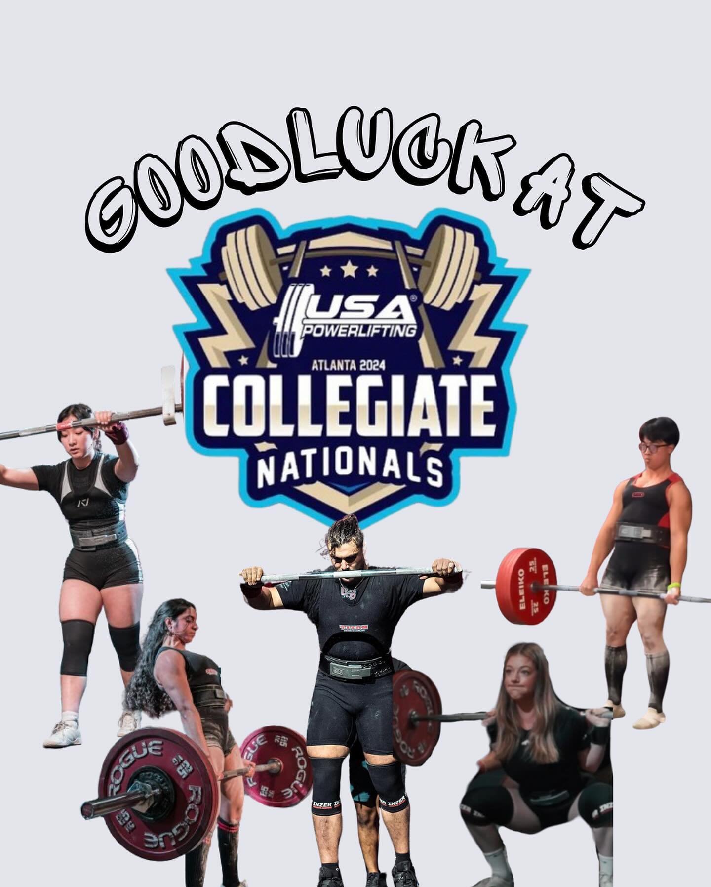 The USAPL Collegiate Nationals start in less than 12 hours and all our competitors are making their way there. Before they step onto the platform, we want to wish our members good luck as they compete this weekend!