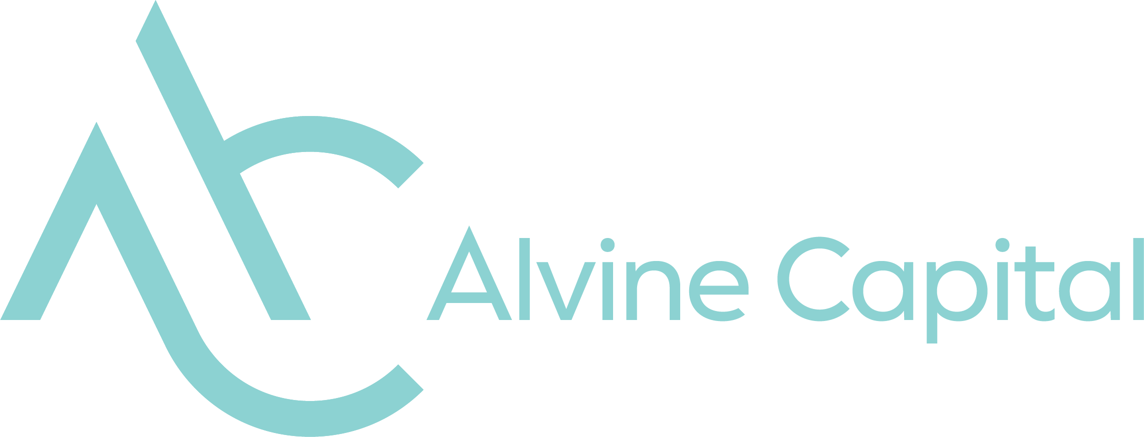Alvine Capital logo with stylized letter A and company name in light blue.