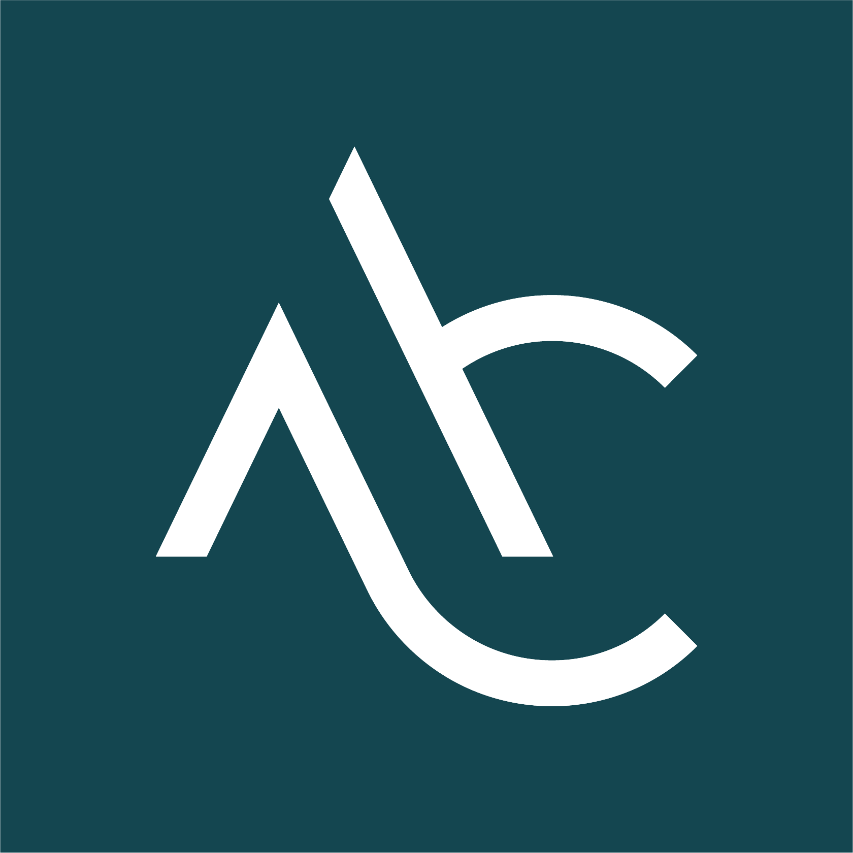 A stylized white wheelchair symbol on a dark teal background.