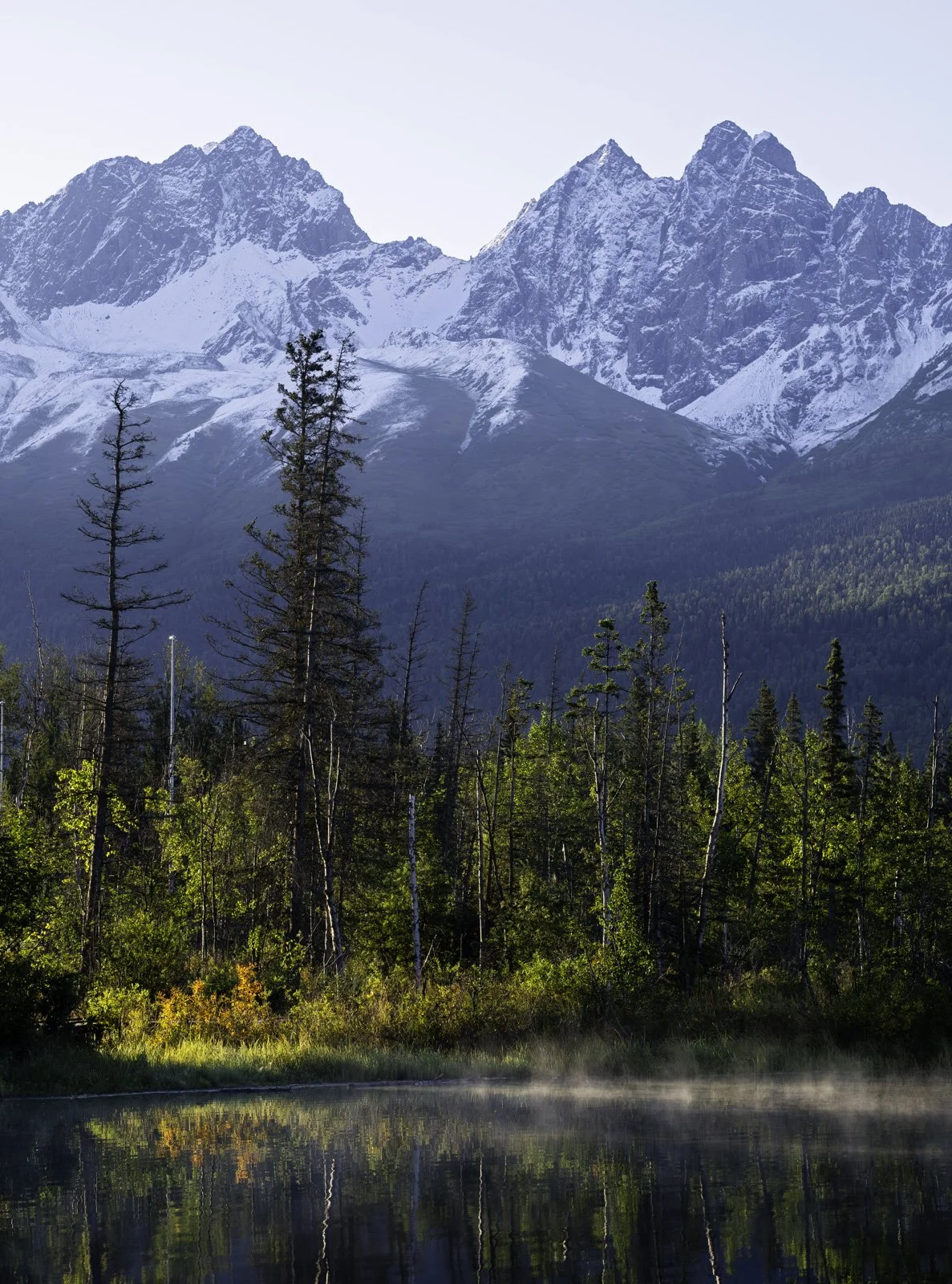 Twin Peaks and Goat Rock from Reflections Lake, Alaska