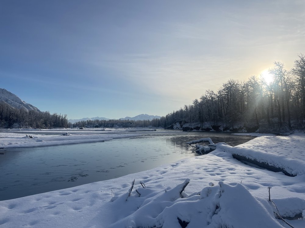 Sunset views at the Matanuska River Park