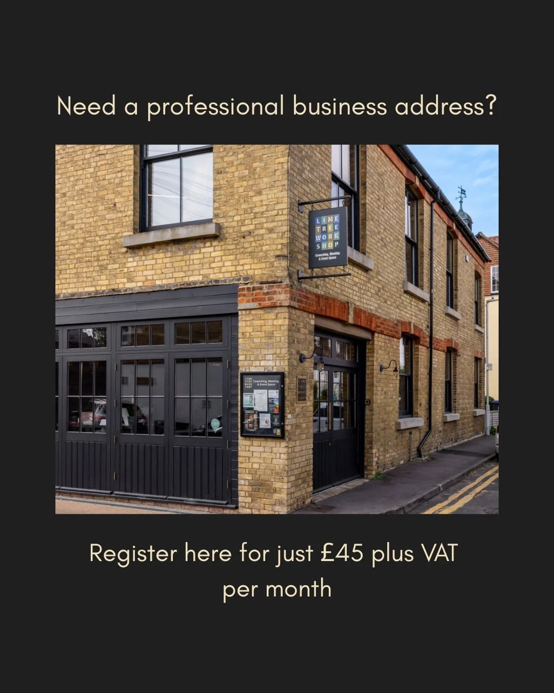 𝐑𝐞𝐠𝐢𝐬𝐭𝐞𝐫 𝐘𝐨𝐮𝐫 𝐎𝐟𝐟𝐢𝐜𝐞 &mdash; 𝐖𝐢𝐭𝐡𝐨𝐮𝐭 𝐔𝐬𝐢𝐧𝐠 𝐘𝐨𝐮𝐫 𝐇𝐨𝐦𝐞 𝐀𝐝𝐝𝐫𝐞𝐬𝐬

Looking for a professional business address without the overheads? Our Virtual Office Membership is just &pound;45 plus VAT per month and inclu