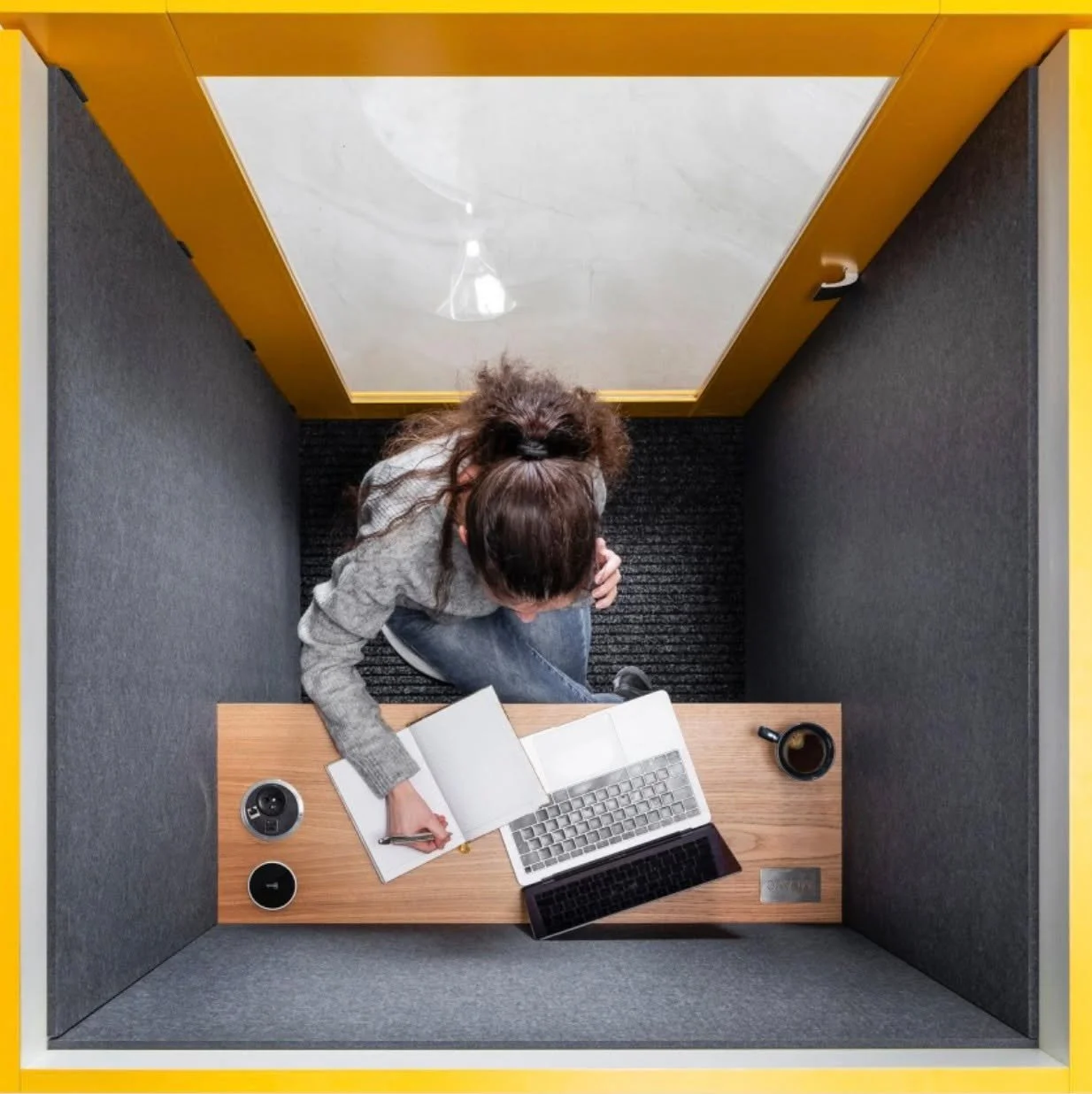 Are you aware that our soundproof booth is available for external bookings? 

For a competitive rate of &pound;7.50 plus VAT per hour, you can use this private space for meetings and calls, complete with complimentary tea and coffee. 

Book through o