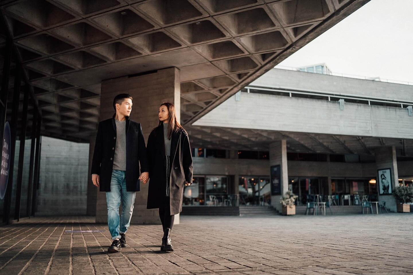 Another from Lilian + Alastair&rsquo;s couple shoot along the Southbank.
.
.
.
.
.
#londoncoupleshoot #londonengagement #londonportraitphotographer #londonweddingphotographer #southbank #nationaltheatre #londonelopement #londonelopementphotographer