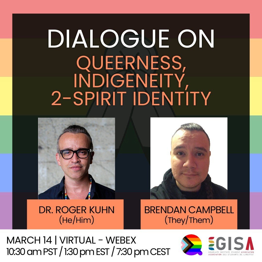 As a part of Indigenous Peoples' Rights Month, QISA and @iheidgisa are putting together a panel that explores the intersections of being queer, 2-Spirited and Indigenous. The panel will present the following individuals: Roger Kuhn (he/him) and Brend