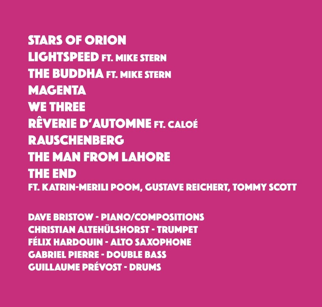 'Dave Bristow - Sides'. Back cover album artwork. Cover and graphic design: Héloïse Beaudufe.