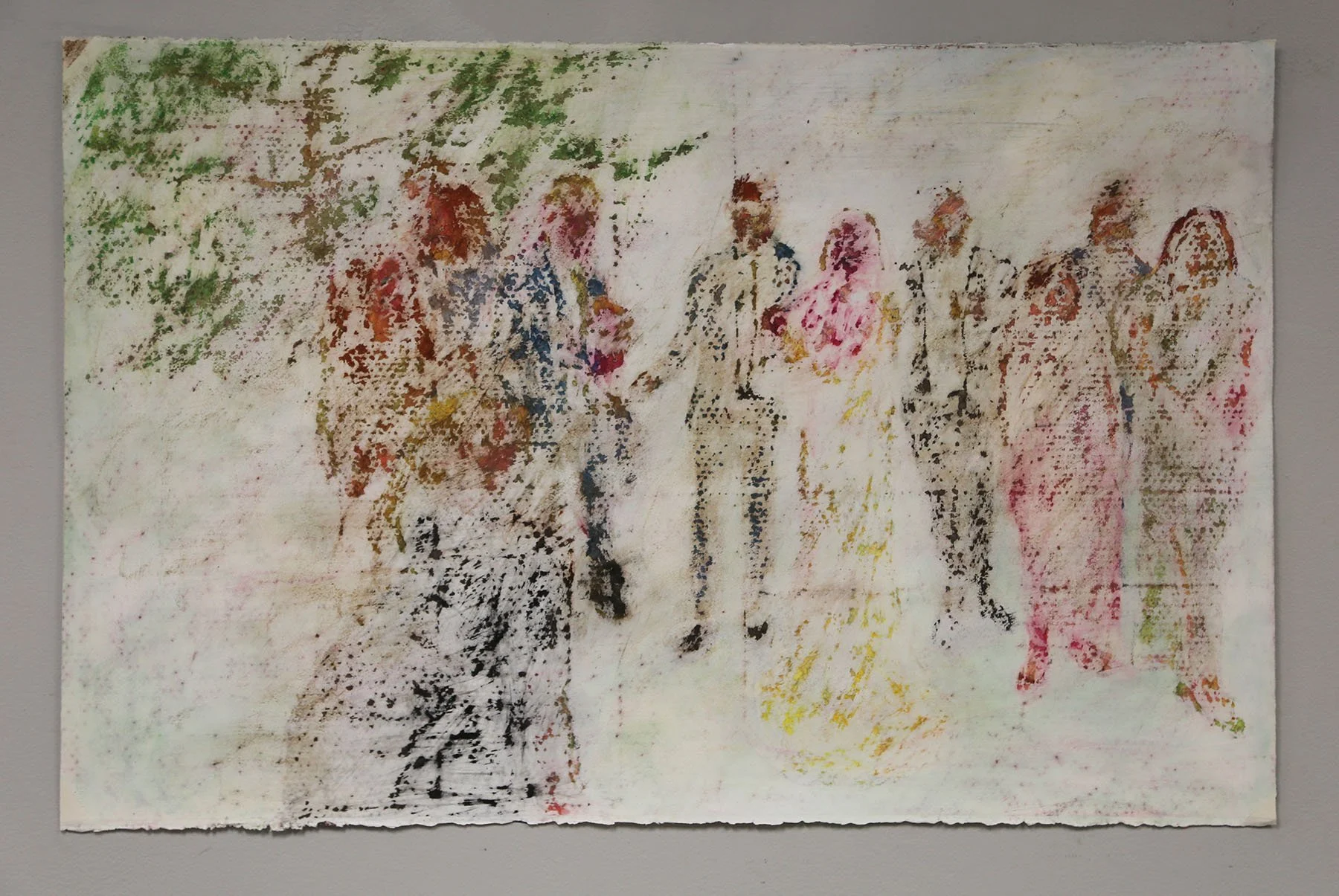 Til Death We Do Part. 26x41",  oil stick, acrylic, pastel, 2025.