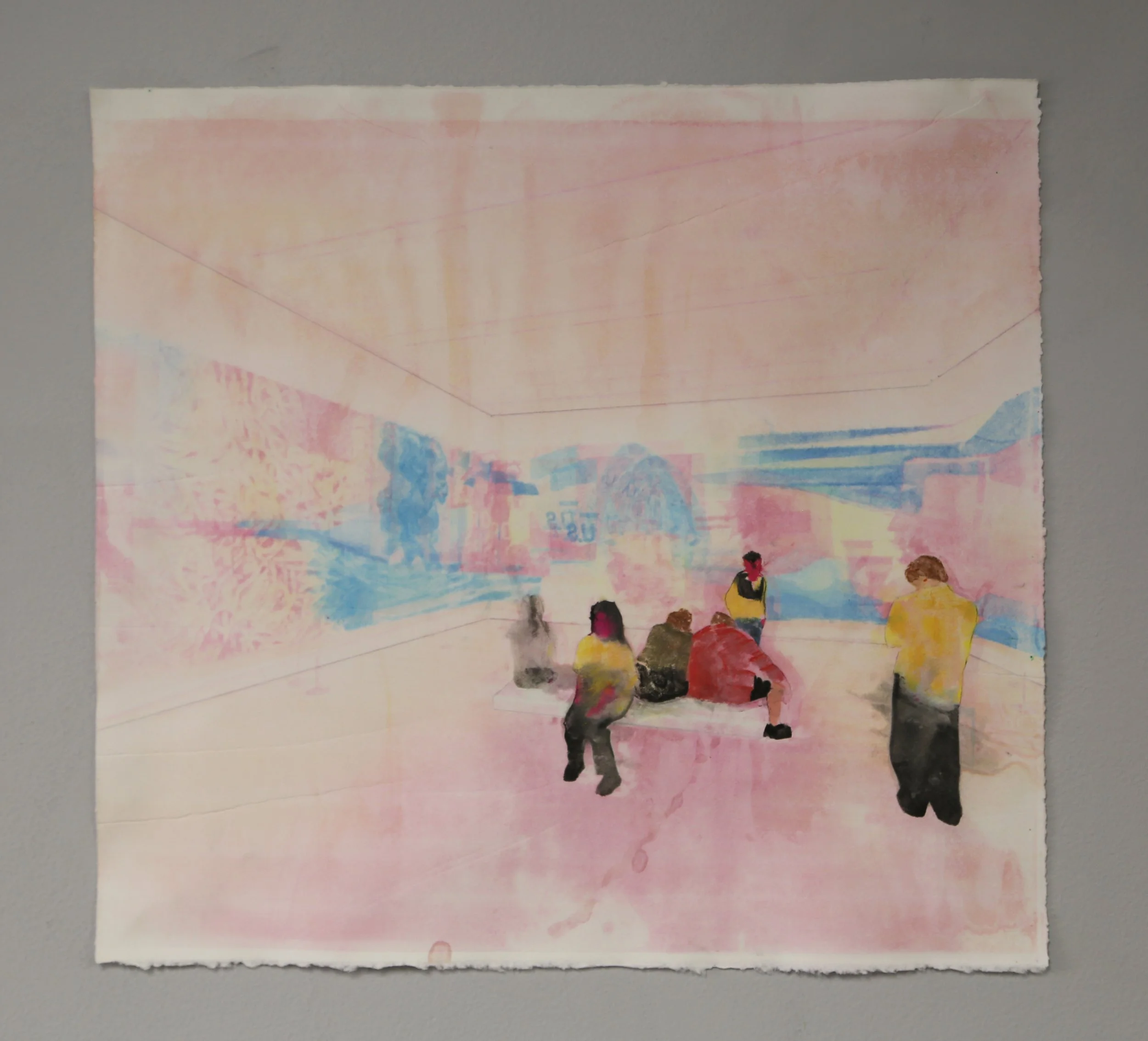 Sat Sitting, 18x20", monotype, 2026.