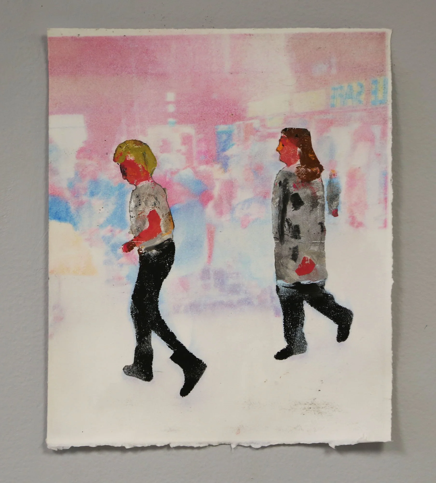 Walk Walk. 12x10", monotype, 2025.