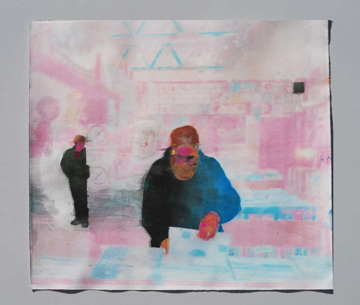 Peer. Left. Stack. Stand. 18x20", monotype, 2025.
