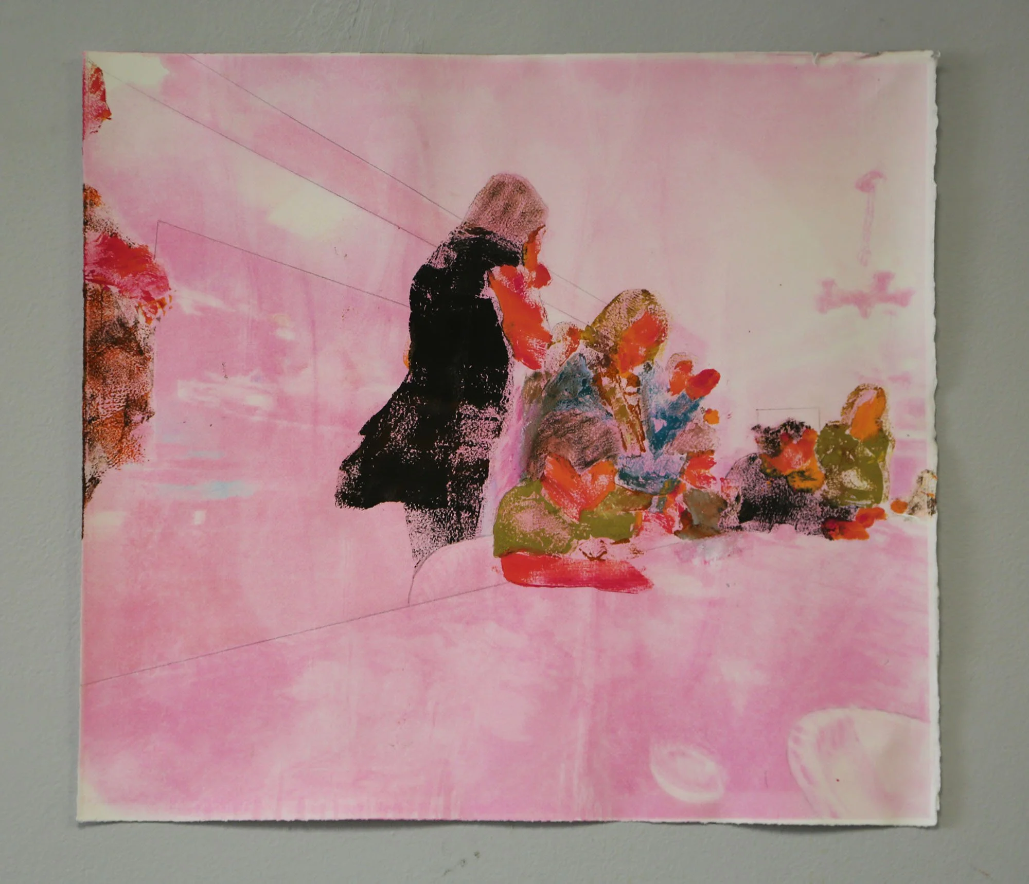 Table. 20x18", monotype, 2025.