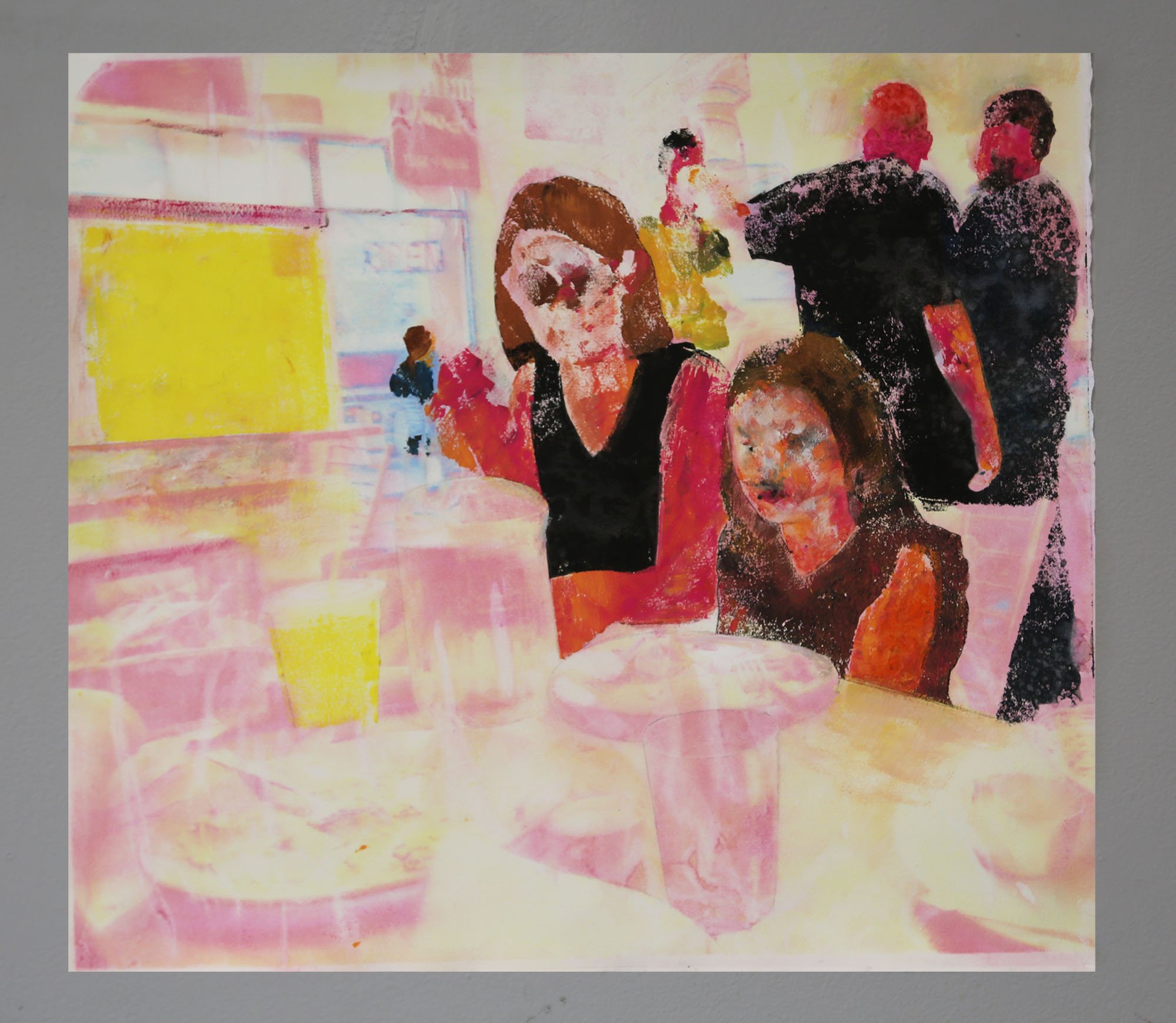 Diner. 20x18", monotype, 2025.