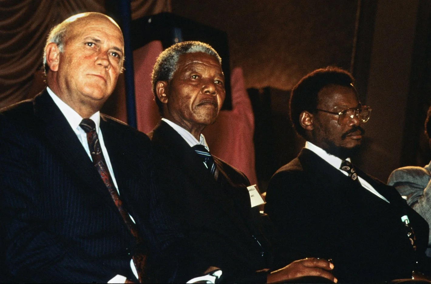 Frederik de Klerk, Nelson Mandela, and Mangosuthu Buthelezi