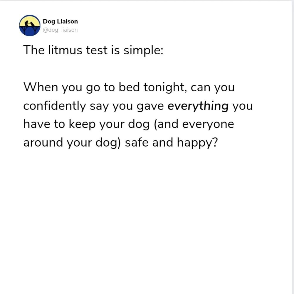 Uncomfortable Truths *SOME* of you need to hear. 

Emphasis on 'some'

PS. If this sparked a negative reaction out of you, before reacting, as yourself WHY you feel that way. 

#dogtraining #dogtrainingadvice #dogtrainingtips #anxiousdogs #anxiousdog