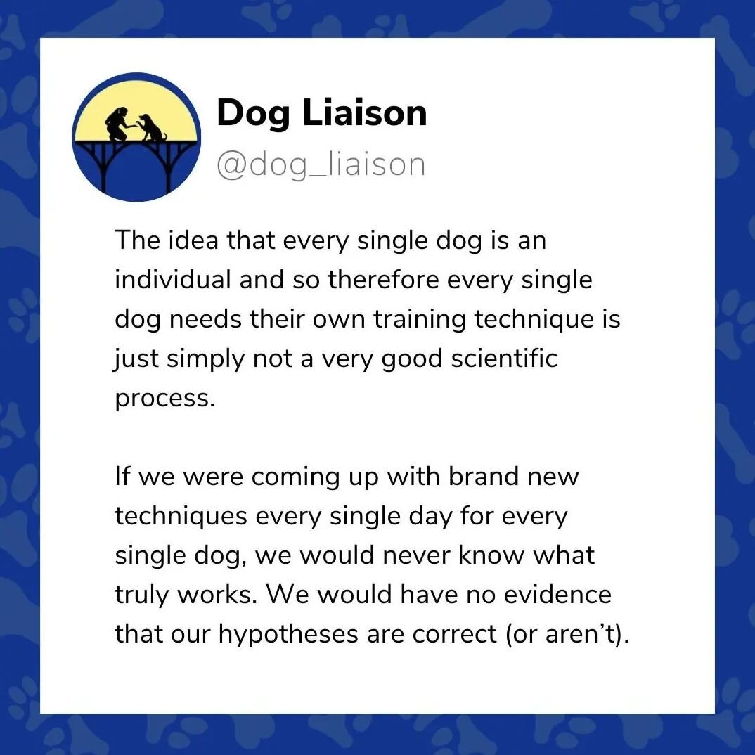 We like processes. We like systems. We like when things are repeated.

In an effort to individualize dogs, we&rsquo;ve forgotten that repeatable protocols are great for a reason.

They give us predictability.

With all of my clients, our entire curri