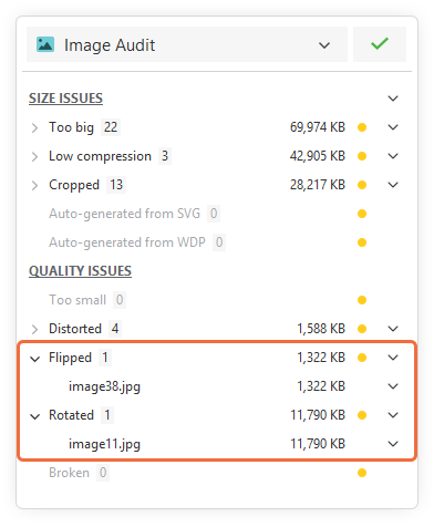 List of flipped and rotated images in PowerPoint presentation