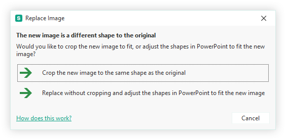 Old replace image task dialog from Slidewise 3.1