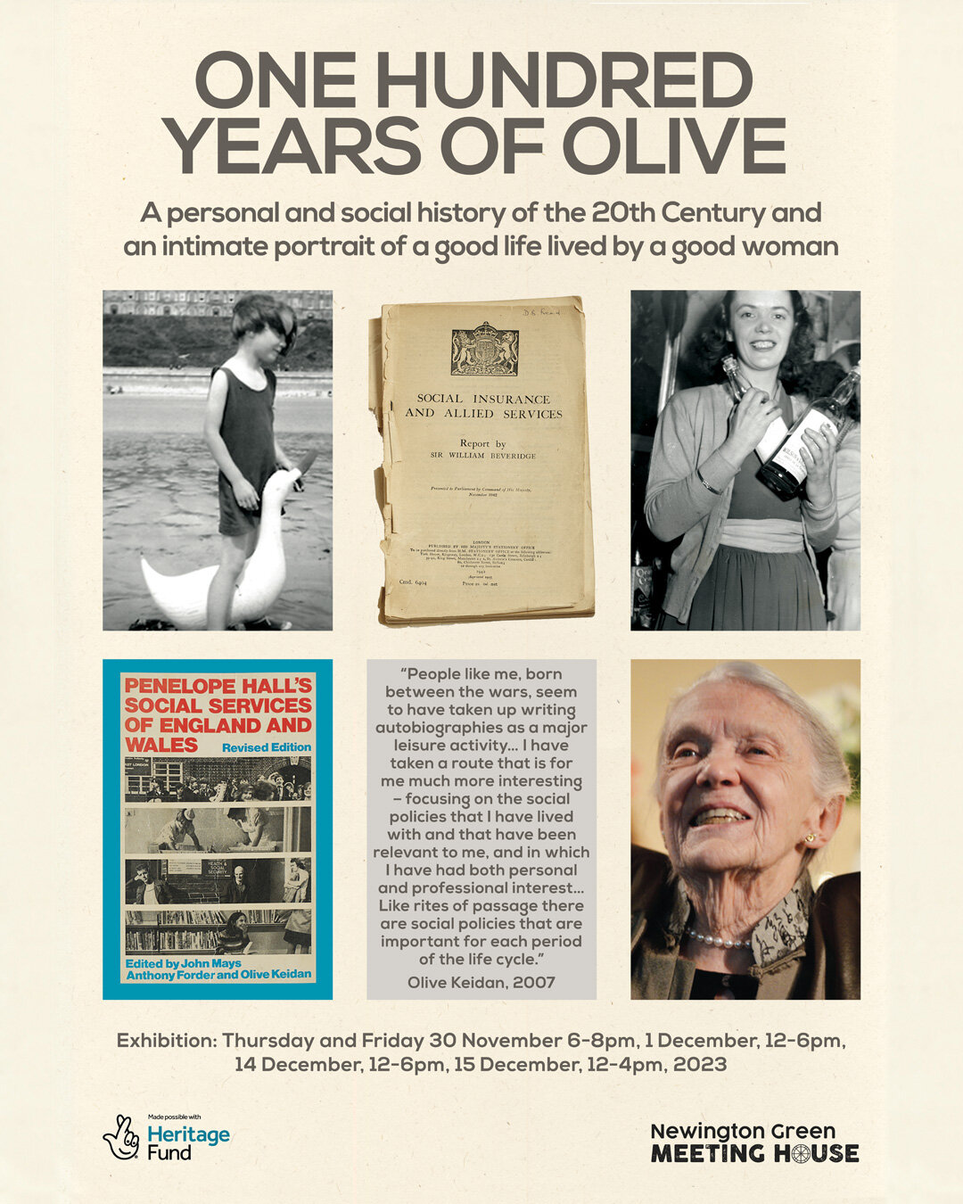 Olive&rsquo;s family held her 90th birthday party at Newington Green Meeting House in 2013 and a memorial service for her at the New Unity chapel in Islington in 2019, so they're delighted to be returning to Newington Green to mark Olive&rsquo;s cent