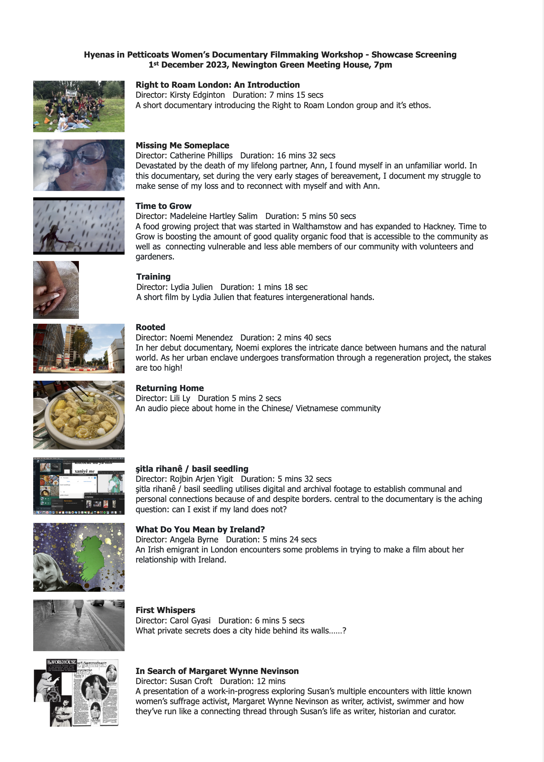 Hyenas in Petticoats Showcase Screening — Newington Green Meeting House