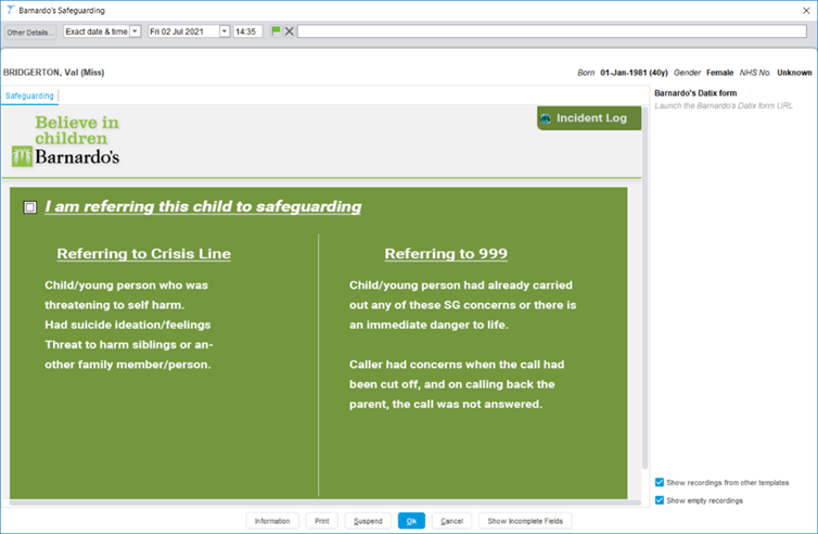 Safeguarding information and guidance added