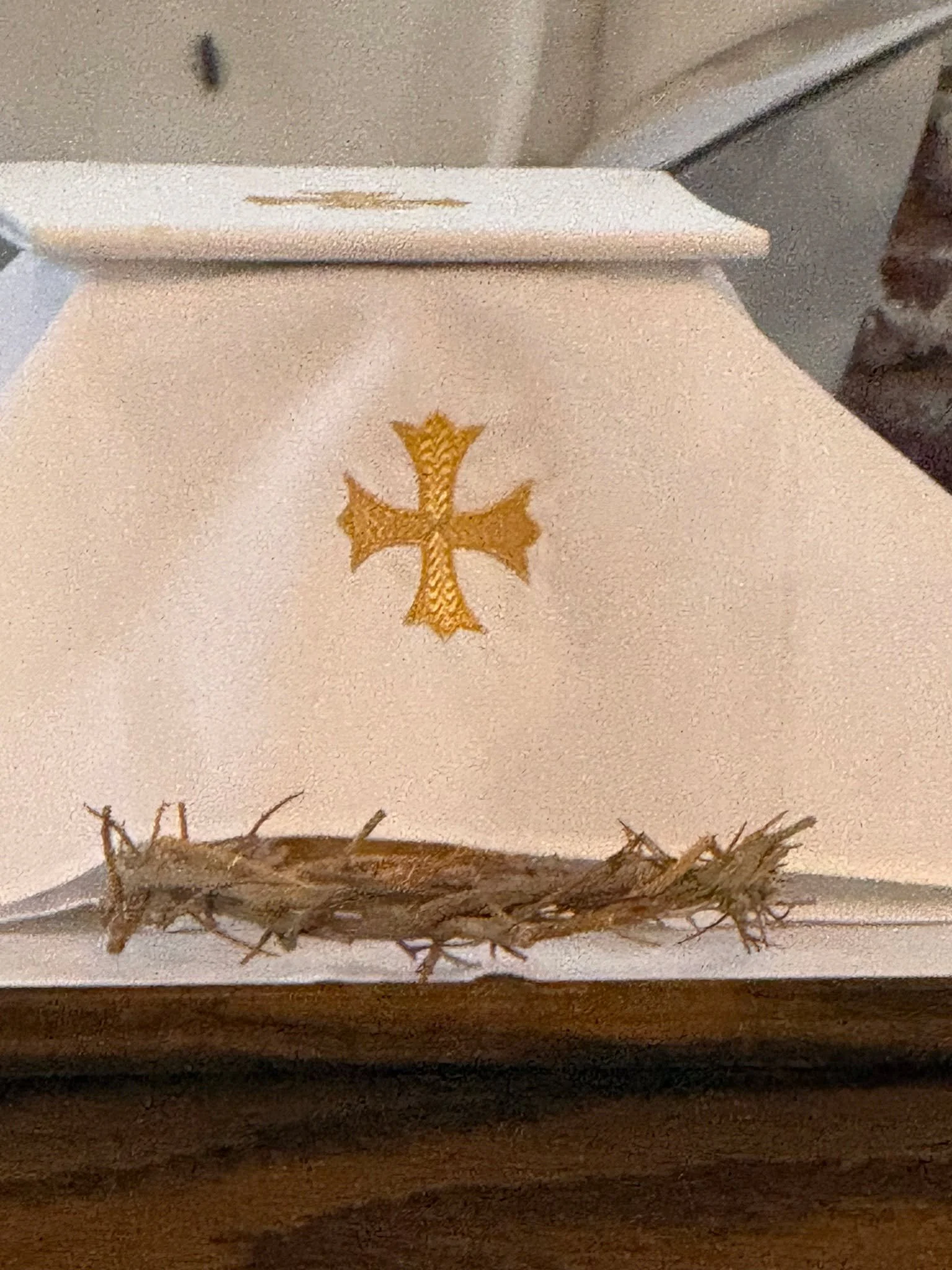 "And unto Adam He said&hellip;. cursed is the ground for thy sake. Thorns&hellip;. shall bring it forth."

 "And the soldiers platted a crown of thorns, and put it on His head."

In bitterest sorrow did the ground bring forth
  It