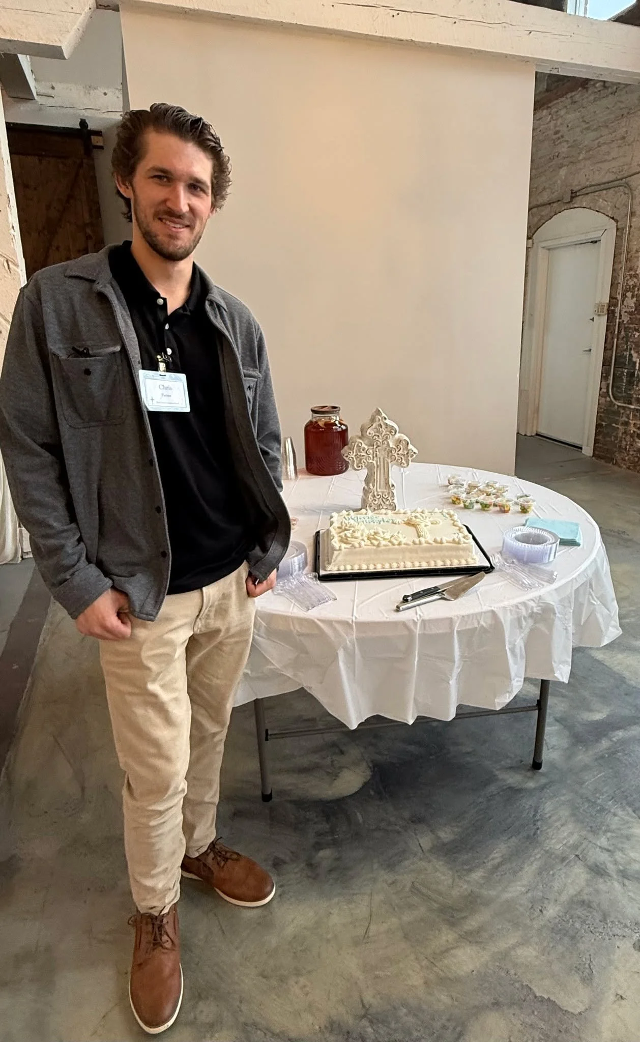 Last Sunday we welcomed Chris into the One, Holy, Catholic, and Apostolic Church through the act of baptism. 

In baptism we are buried with Christ in his death, and reborn by the Holy Spirit.