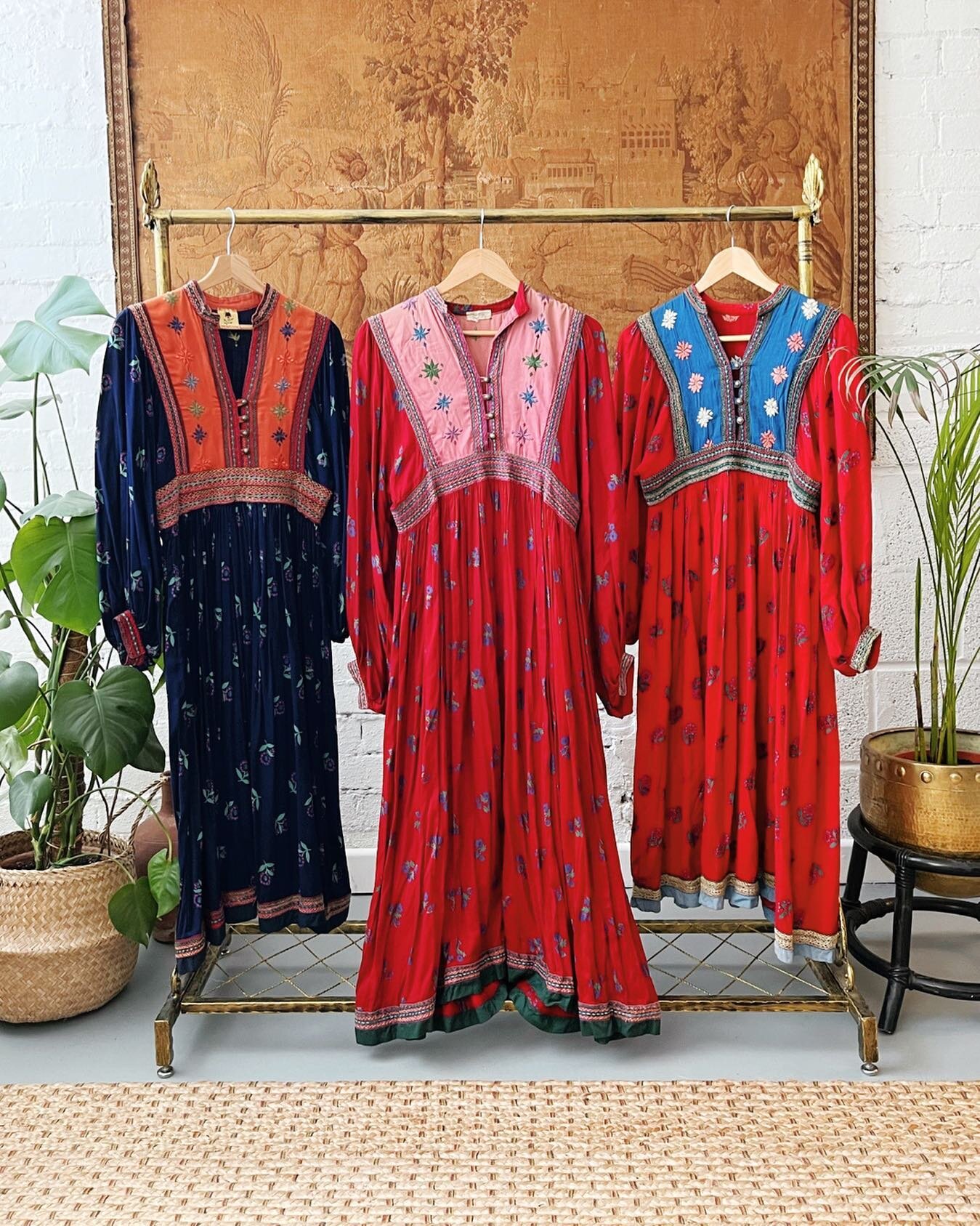 These gorgeous embroidered dresses from Afghanistan always look better in company so I couldn&rsquo;t help but include a few from my personal collection in this shot. The colours &amp; embroidery detail are unrivalled &amp; it&rsquo;s always a joy to