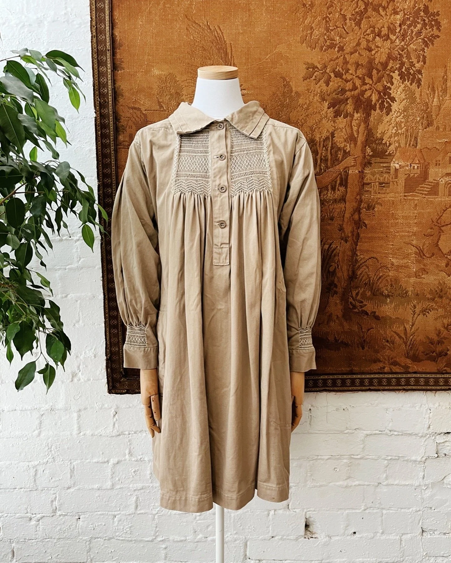 smock dress vintage Donna Flower Corduroy The Reclaimed Vintage maxi cami smock dress features a charming green check design Reclaimed Vintage mini smock dress