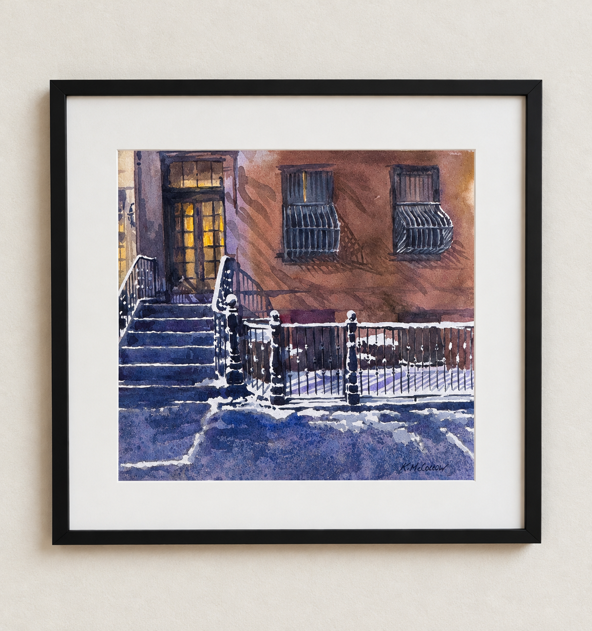 Snowy Brownstone Entrance Watercolor.png