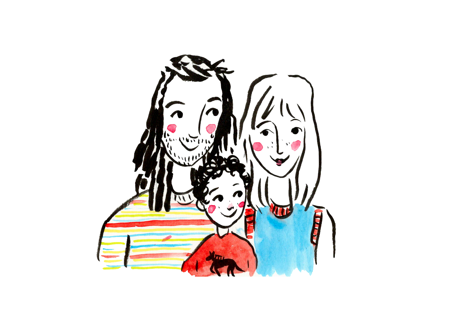 Live drawing portrait fashion illustration in ink