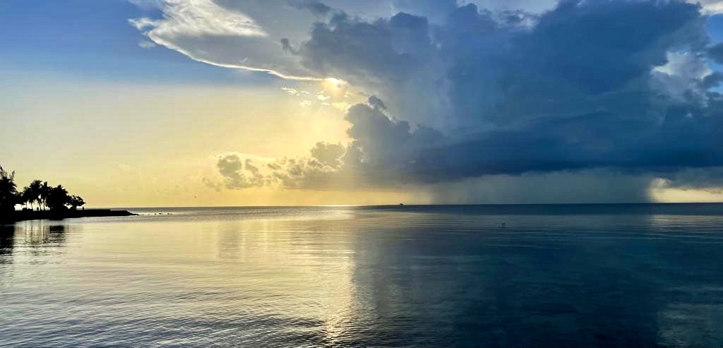 A passing storm off the east coast of New Providence island