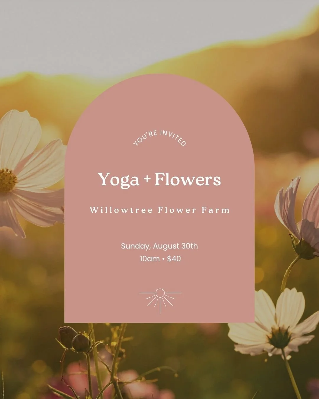 🌸 One of our favorite events of the summer is back! 🌸

Join Soul Yoga and @willowtreeflowerfarm  for a beautiful morning of yoga, flowers, and community.

Practice yoga surrounded by blooming flowers, then wander the farm and create your own hand-p